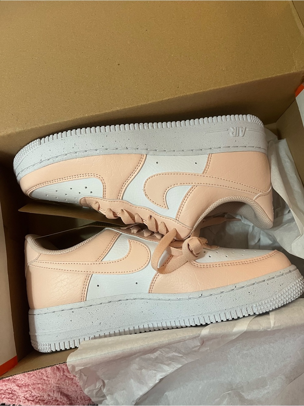 Nike Air Women's Low-Top Sneakers in Peach and White